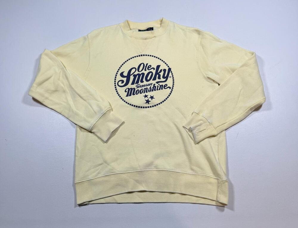 Ocean Beach Sportswear Sweatshirt Mens Large Yellow Fleece Ole Smoky Moonshine